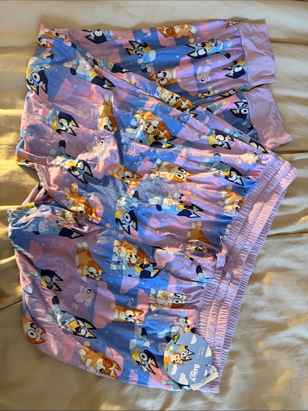 Little Sleepies Pink & Blue Bluey Corgi Print Pajama Set